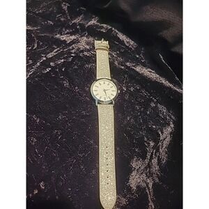 New Avon Wrist Watch Womens Sparkle Band Double Keeper Jewelry Costume